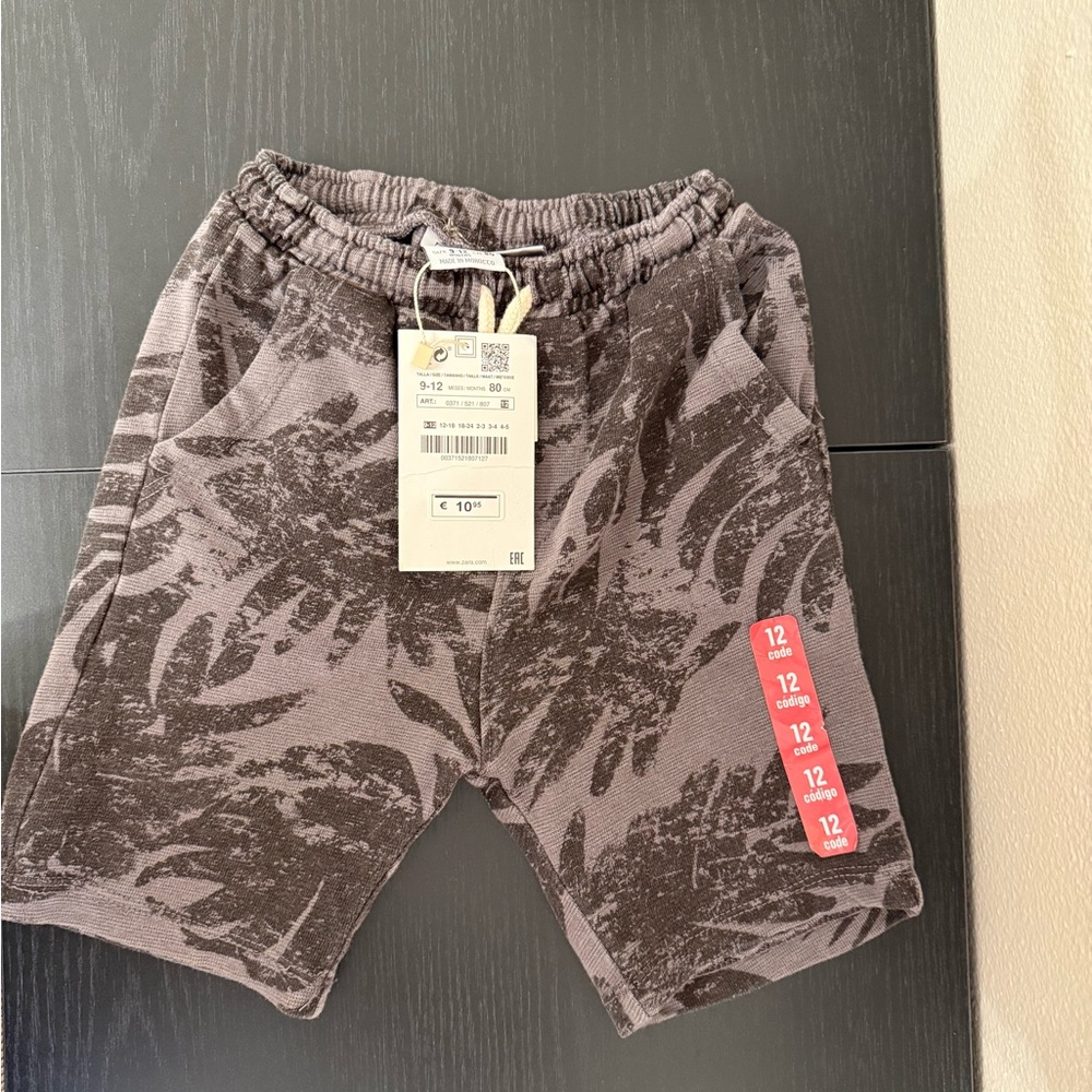 Zara Kids Gray Patterned Shorts